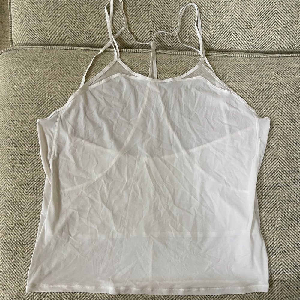 Lululemon Lightweight Mesh Tank White Tank with Straps Sz S